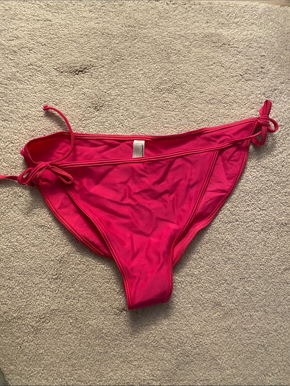 American Apparel Tie-Side Bikini Bottom - Bright Pink